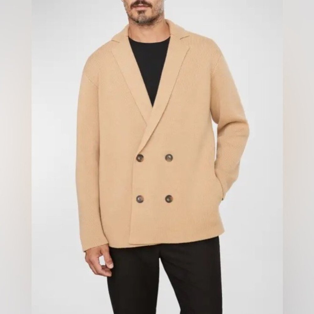 Vince Double-Breasted Wool-Cashmere Blazer Size L, NEW Retail $725 Sold Out